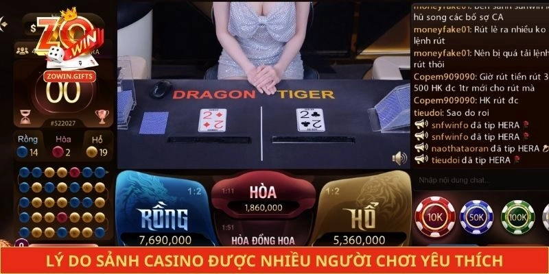 Lý do sảnh casino được nhiều người chơi yêu thích