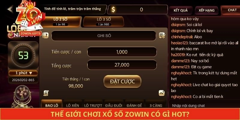 Thế giới chơi xổ số Zowin có gì hot?